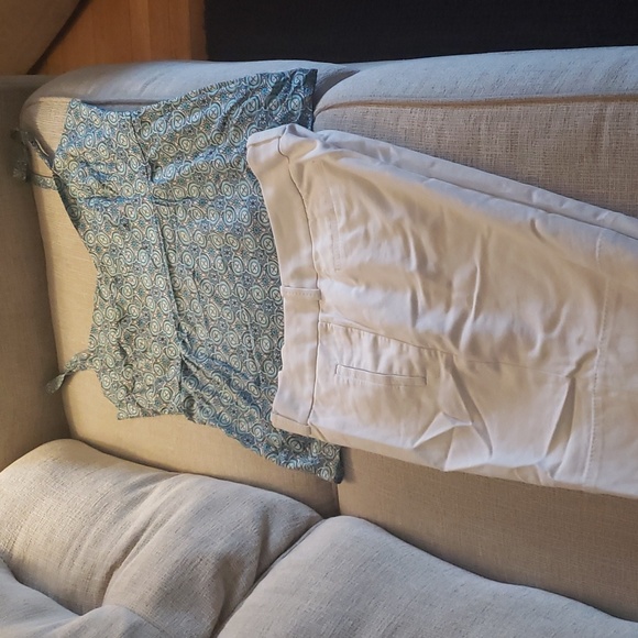 Ann Taylor Tops - Ann Taylor Loft Top Sz 12 & Bermuda White Shorts Sz 14 Banana**